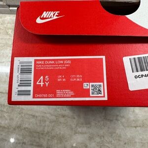 Nike Dunk Low (GS) Pure Platinum/White-Wolf Grey Size 4.5Y/6W